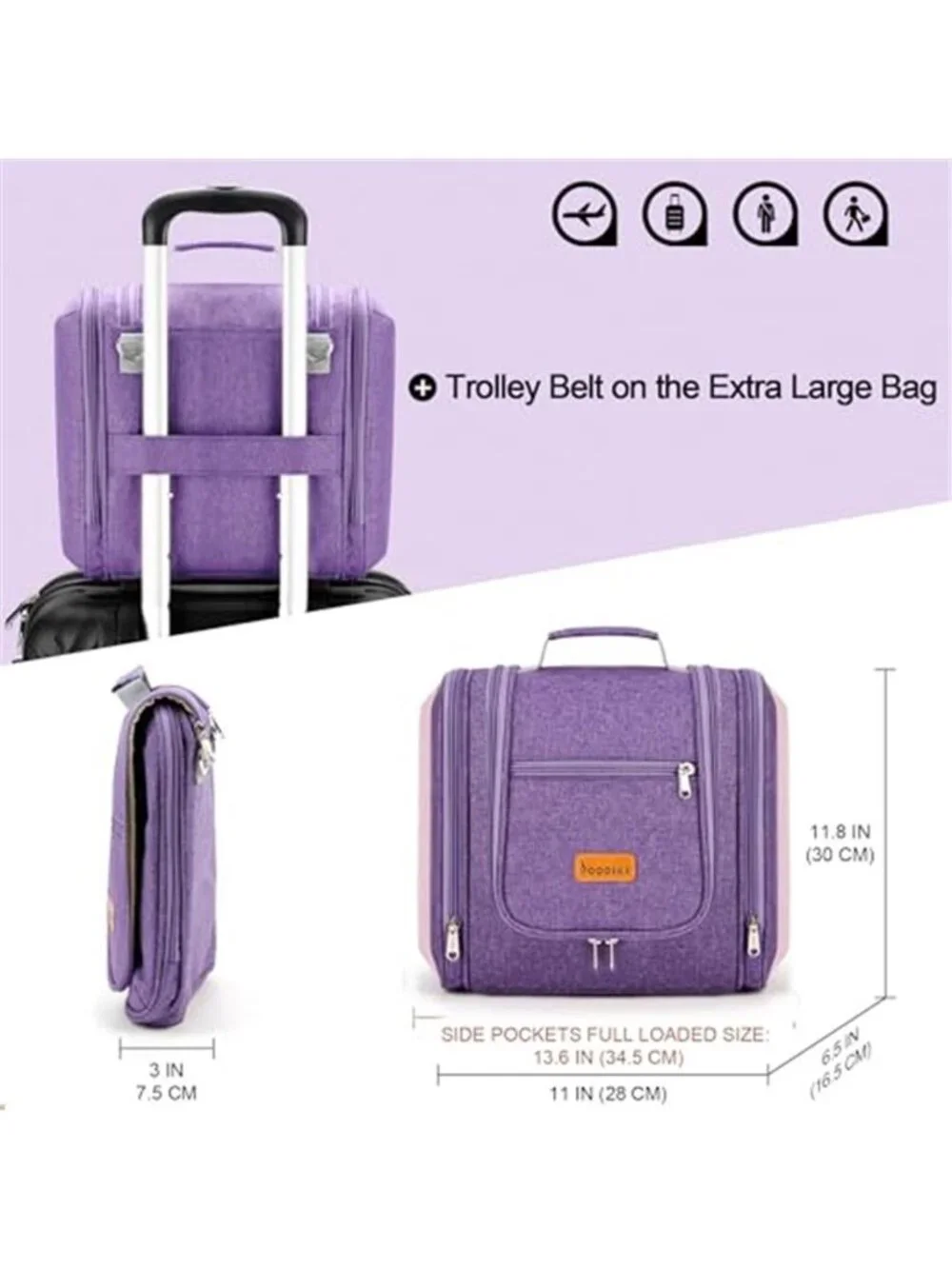 Travel Toiletry Bag Hanging Organizer Waterproof Cosmetic Makeup Bag Large Case